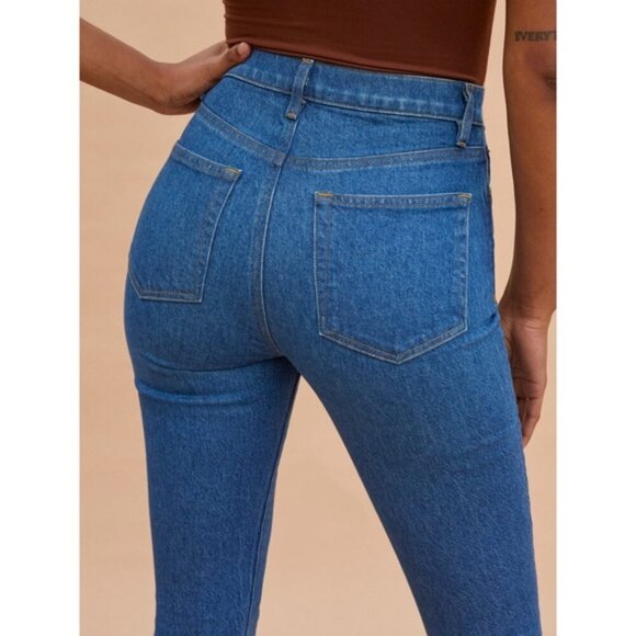 REFORMATION Cindy Bootleg / Peyton Flare Wide Leg Jeans La Jolla Blue 24 - Picture 3 of 11